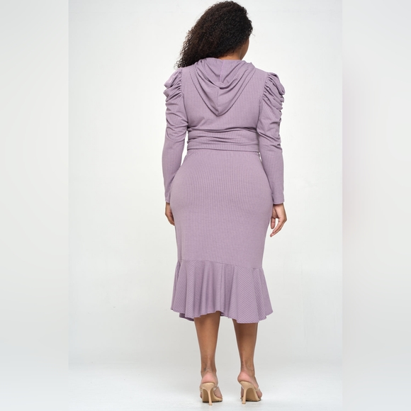 NEW NWOT LIVD Carmen Purple Ashe Top & Midi Skirt Set Size 3XL - Picture 4 of 8